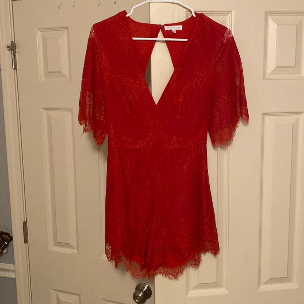 Size small red romper